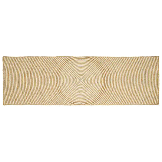 Vidaxl vloerkleed natuurlijk en wit 60 x 250 cm jute