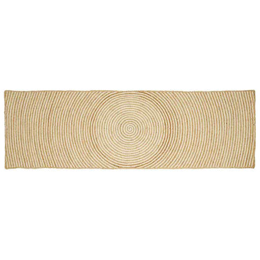 Vidaxl vloerkleed natuurlijk en wit 60 x 300 cm jute