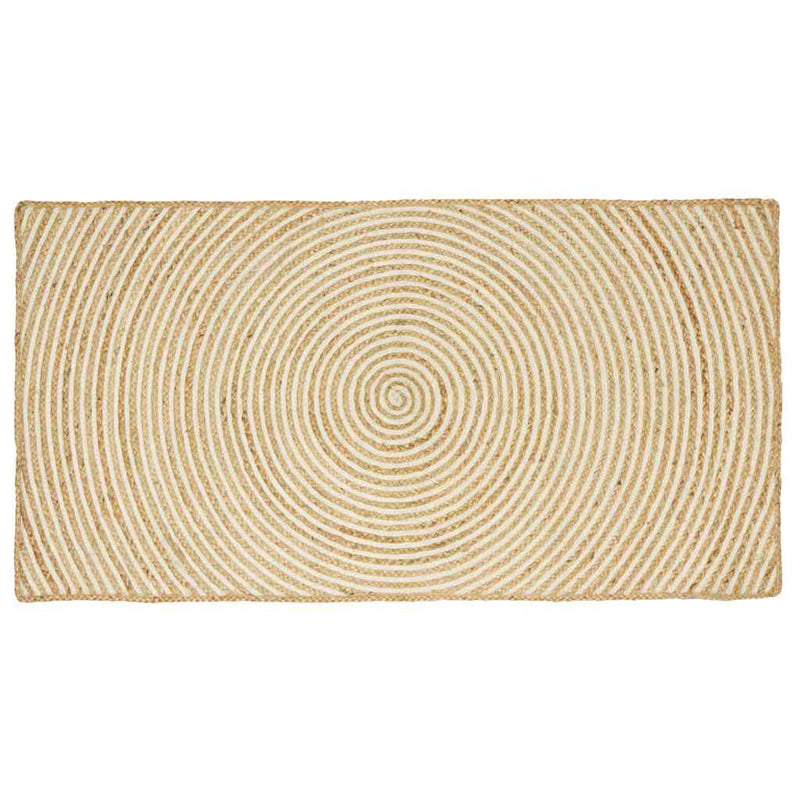 Load image into Gallery viewer, Vidaxl vloerkleed natuurlijk en wit 80 x 150 cm jute
