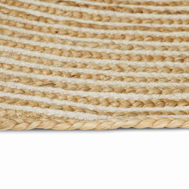 Load image into Gallery viewer, Vidaxl vloerkleed natuurlijk en wit 100 x 200 cm jute

