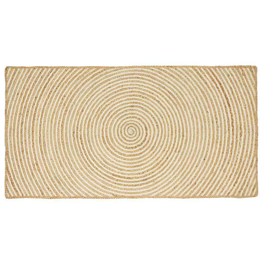 Vidaxl vloerkleed natuurlijk en wit 100 x 200 cm jute