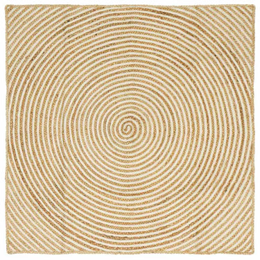 Vidaxl vloerkleed natuurlijk en wit 120 x 120 cm jute