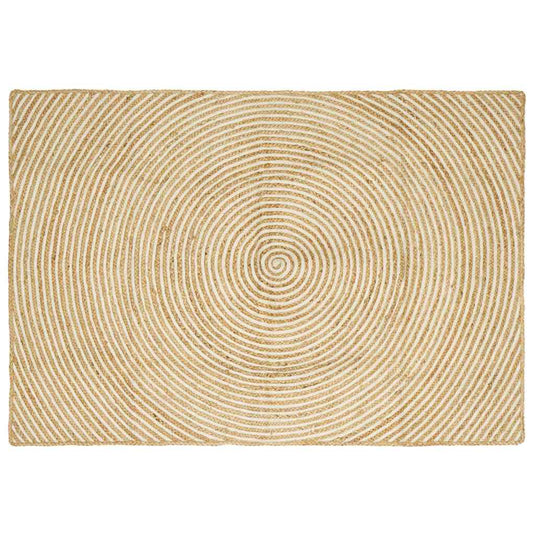 Vidaxl vloerkleed natuurlijk en wit 120 x 170 cm jute