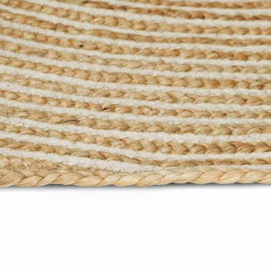 Vidaxl vloerkleed natuurlijk en wit 200 x 200 cm jute