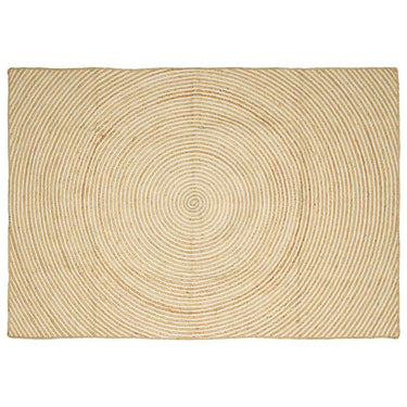 Vidaxl vloerkleed natuurlijk en wit 240 x 340 cm jute