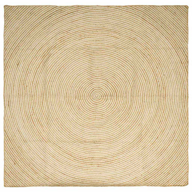 Vidaxl vloerkleed natuurlijk en wit 300 x 300 cm jute