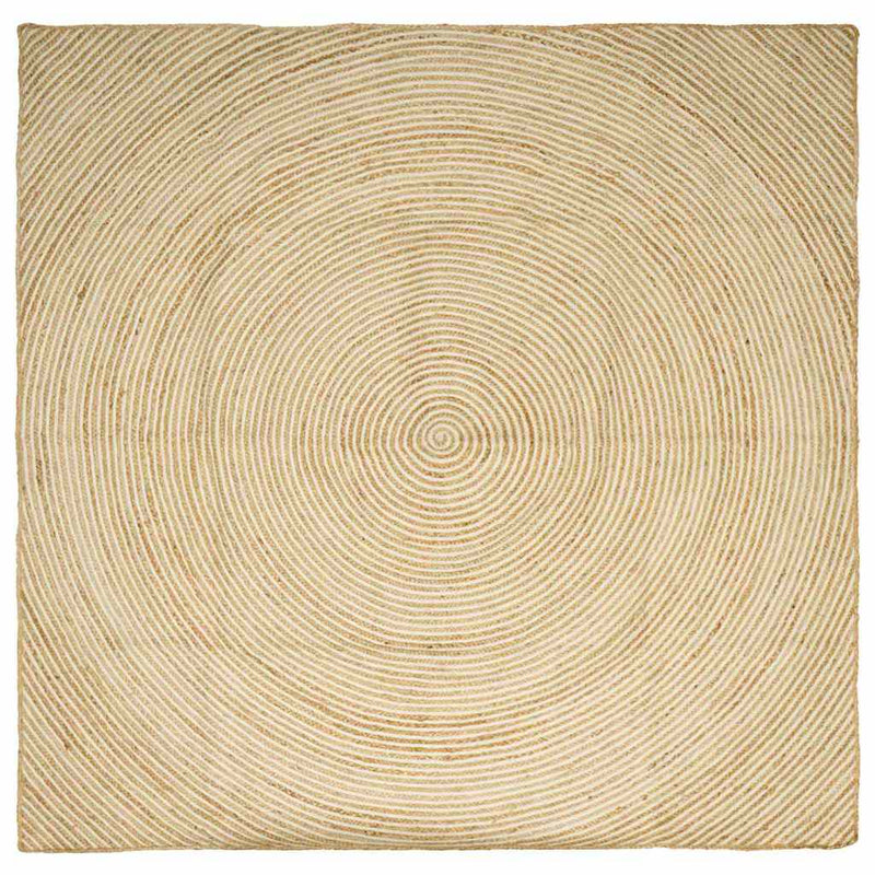 Load image into Gallery viewer, Vidaxl vloerkleed natuurlijk en wit 300 x 300 cm jute
