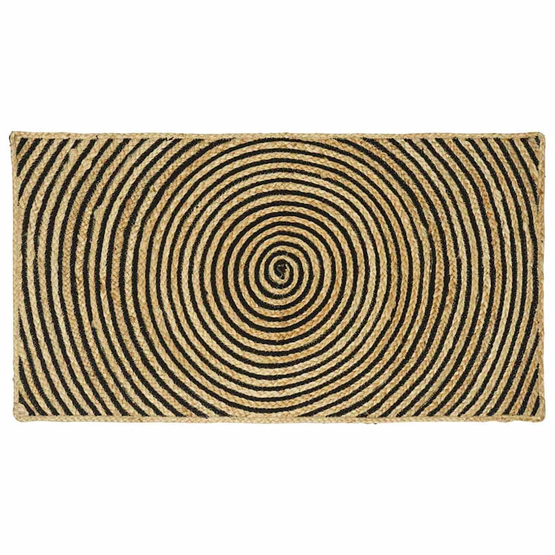 Load image into Gallery viewer, Vidaxl vloerkleed natuurlijk en zwart 60 x 110 cm jute
