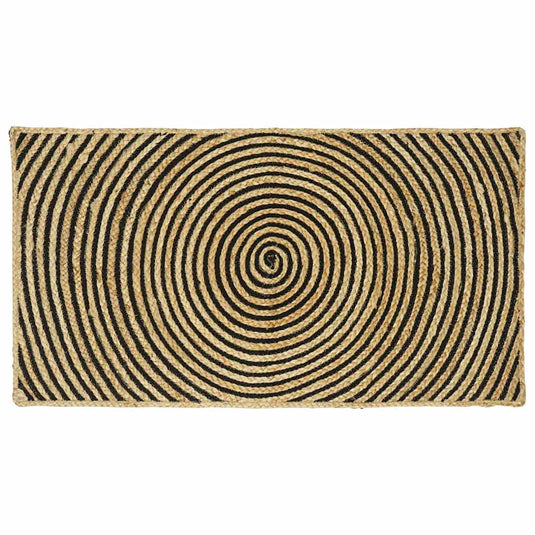Vidaxl vloerkleed natuurlijk en zwart 60 x 110 cm jute