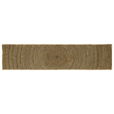 Vidaxl vloerkleed natuurlijk en zwart 60 x 300 cm jute