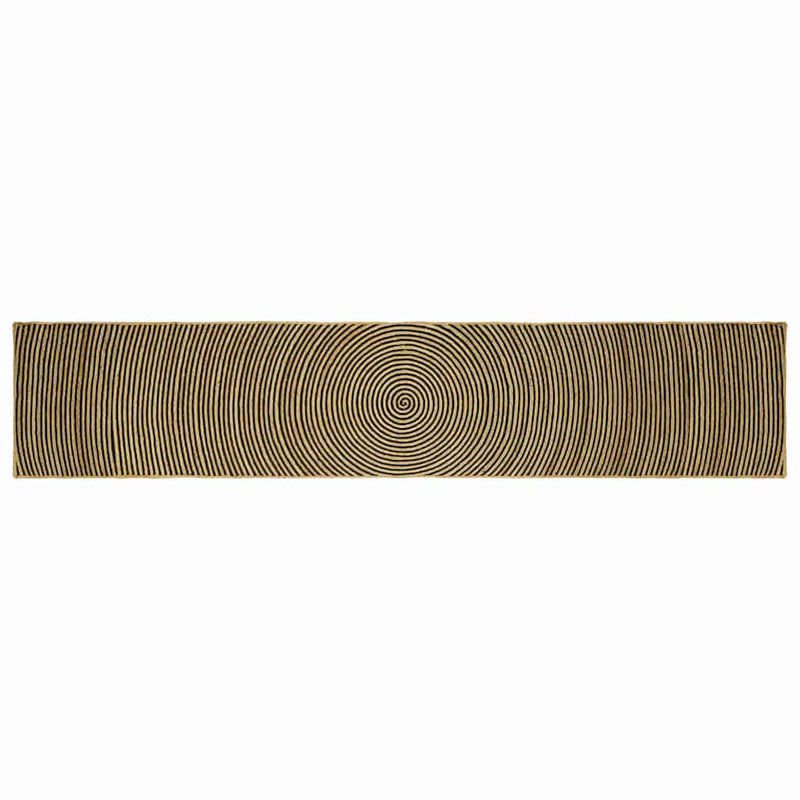 Load image into Gallery viewer, Vidaxl vloerkleed natuurlijk en zwart 60 x 400 cm jute
