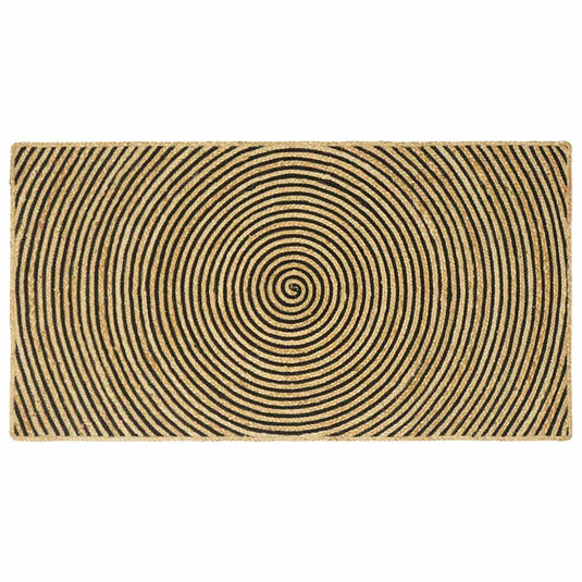 Vidaxl vloerkleed natuurlijk en zwart 80 x 150 cm jute
