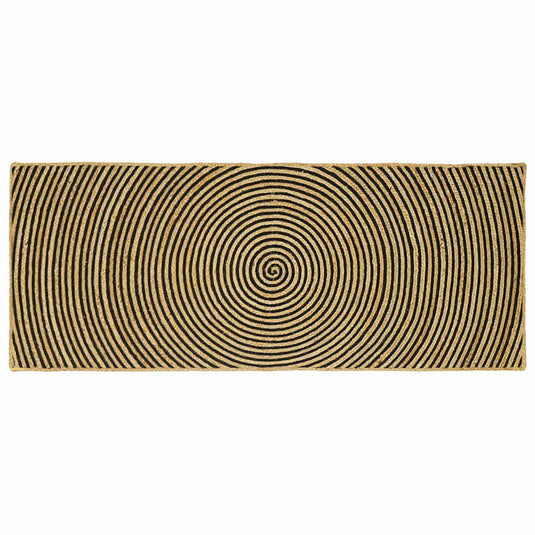 Vidaxl vloerkleed natuurlijk en zwart 80 x 200 cm jute