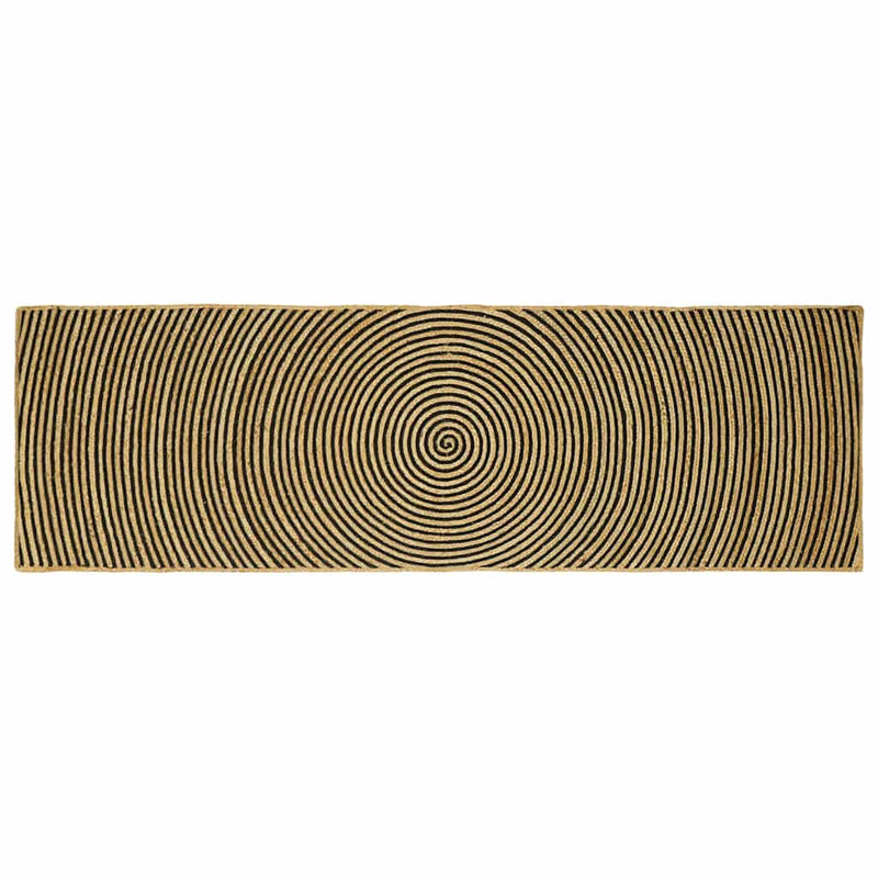 Load image into Gallery viewer, Vidaxl vloerkleed natuurlijk en zwart 80 x 250 cm jute
