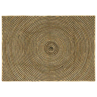 Vidaxl vloerkleed natuurlijk en zwart 120 x 170 cm jute