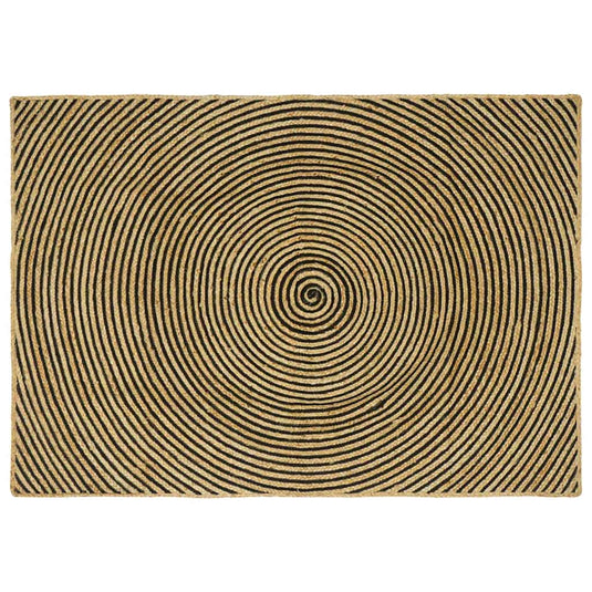 Vidaxl vloerkleed natuurlijk en zwart 140 x 200 cm jute