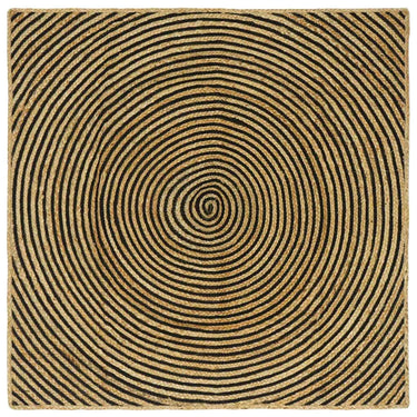 Vidaxl vloerkleed natuurlijk en zwart 160 x 160 cm jute