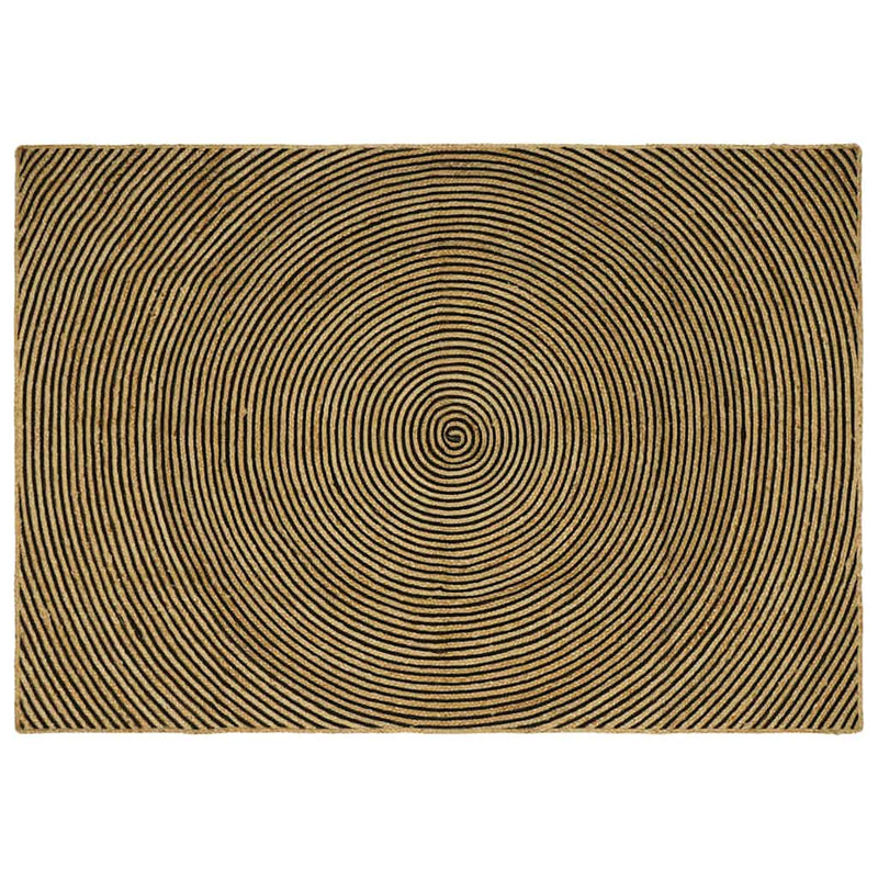 Load image into Gallery viewer, Vidaxl vloerkleed natuurlijk en zwart 240 x 340 cm jute

