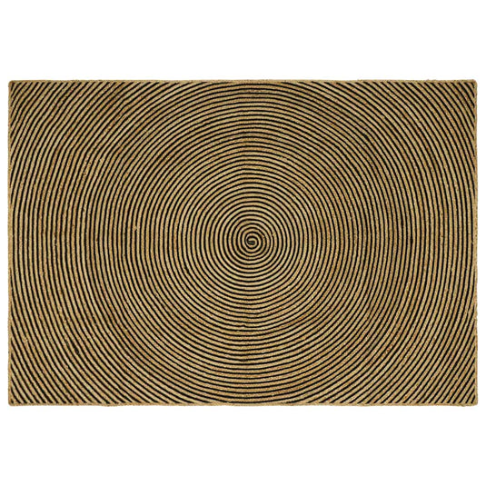 Vidaxl vloerkleed natuurlijk en zwart 240 x 340 cm jute