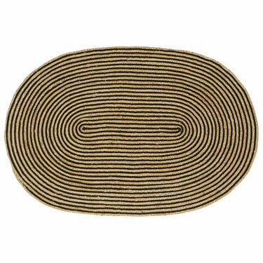 Vidaxl vloerkleed natuurlijk en zwart 122 x 183 cm jute