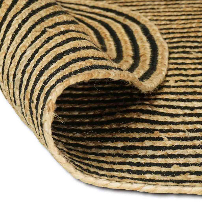 Load image into Gallery viewer, Vidaxl vloerkleed natuurlijk en zwart 152 x 245 cm jute
