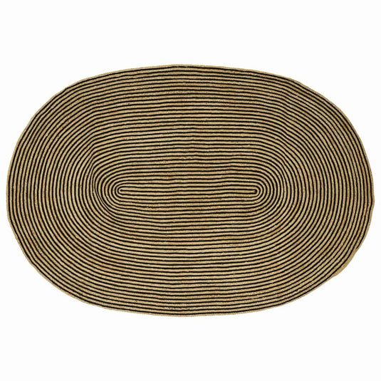 Vidaxl vloerkleed natuurlijk en zwart 205 x 305 cm jute