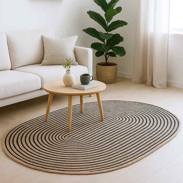 Vidaxl vloerkleed natuurlijk en zwart 205 x 305 cm jute