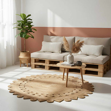 Vidaxl tapijt bruin ø 210 cm jute