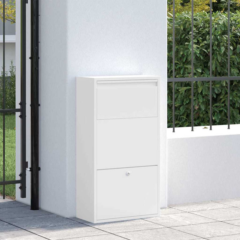 Load image into Gallery viewer, Vidaxl pakket inwerp box met opslag met slot wit 44 x 22 x 82 cm staal
