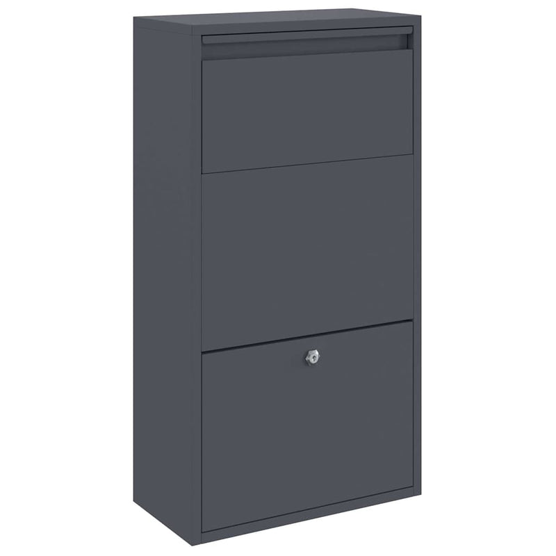 Load image into Gallery viewer, Vidaxl pakket inwerp box met opslag antraciet 44 x 22 x 82 cm staal
