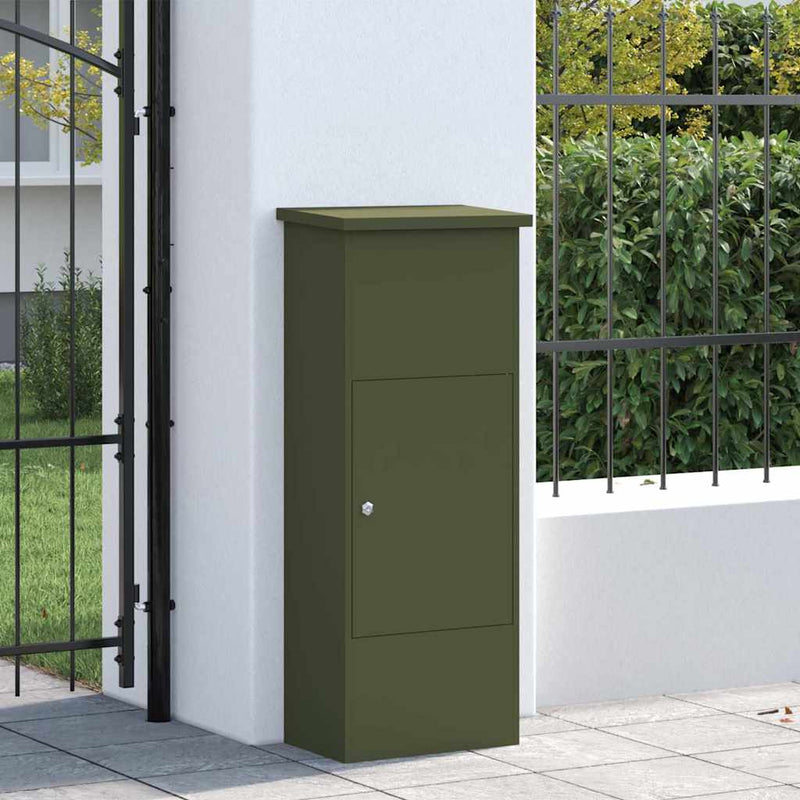 Load image into Gallery viewer, Vidaxl pakket inwerp box olijfgroen 44,5 x 29 x 110,5 cm staal
