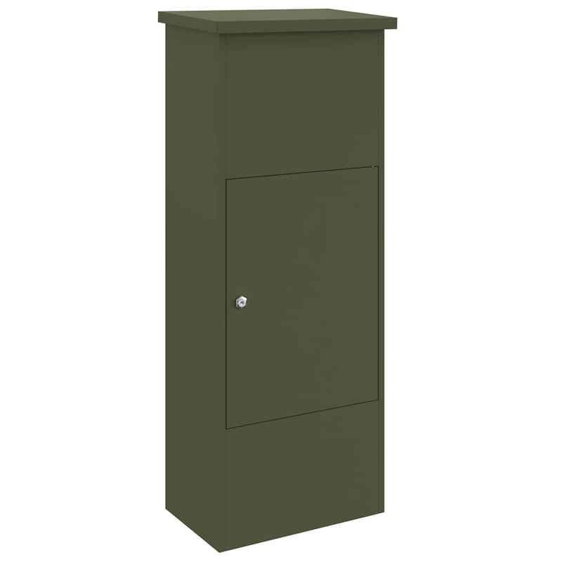 Load image into Gallery viewer, Vidaxl pakket inwerp box olijfgroen 44,5 x 29 x 110,5 cm staal
