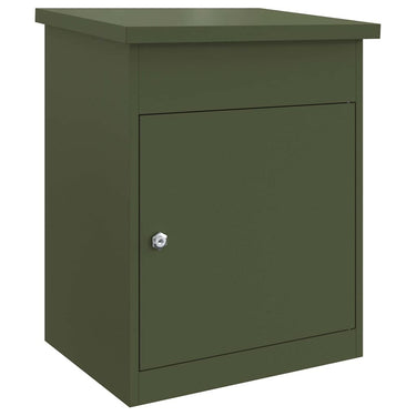 Vidaxl pakket inwerp box met opslag olijfgroen 47,5 x 38 x 59 cm staal