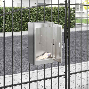 Vidaxl brievenbus met opslag zilver 30 x 20 x 55 cm roestvrij staal