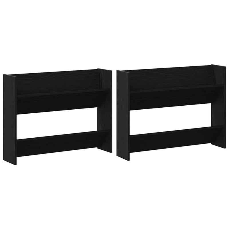 Load image into Gallery viewer, Vidaxl schoenenkast 2 pcs zwart eiken 85 x 18 x 90 cm bewerkt hout
