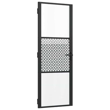 Vidaxl glazen deur fretwerk zwart 76 x 3.5 x 201.5 cm aluminium