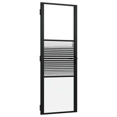 Vidaxl glazen deur gestreept zwart 76 x 3.5 x 201.5 cm aluminium