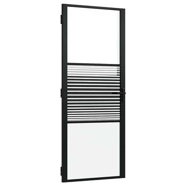 Vidaxl glazen deur gestreept zwart 76 x 3.5 x 201.5 cm aluminium