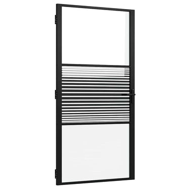 Vidaxl glazen deur gestreept zwart 76 x 3.5 x 201.5 cm aluminium