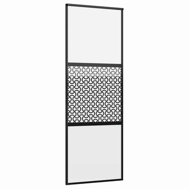 Vidaxl glazen deur fretwerk zwart 90 x 2 x 205 cm aluminium