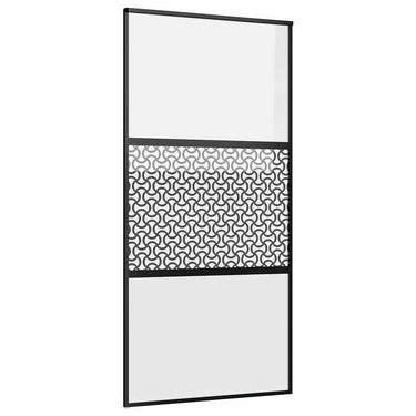Vidaxl glazen deur fretwerk zwart 90 x 2 x 205 cm aluminium