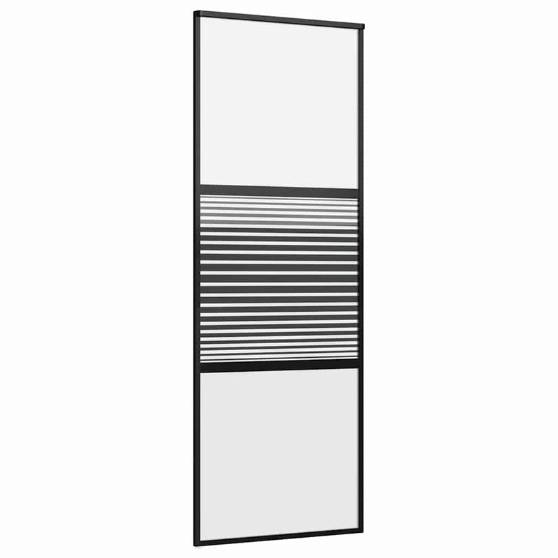 Load image into Gallery viewer, Vidaxl glazen deur gestreept zwart 90 x 2 x 205 cm aluminium
