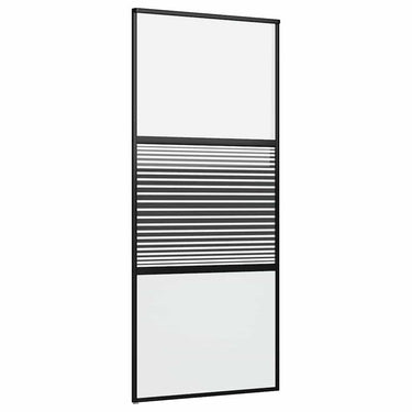 Vidaxl glazen deur gestreept zwart 90 x 2 x 205 cm aluminium