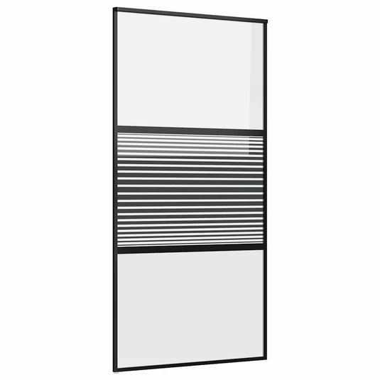Vidaxl glazen deur gestreept zwart 90 x 2 x 205 cm aluminium