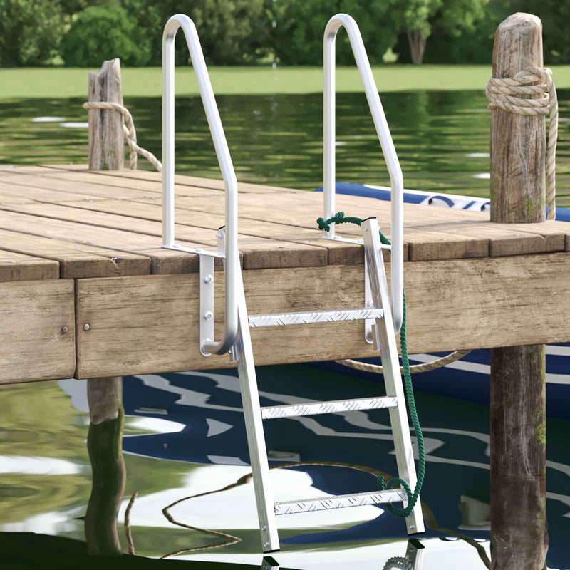 Load image into Gallery viewer, Vidaxl 3-traps steigerladder zilver 58 x 77 x 144 cm aluminium
