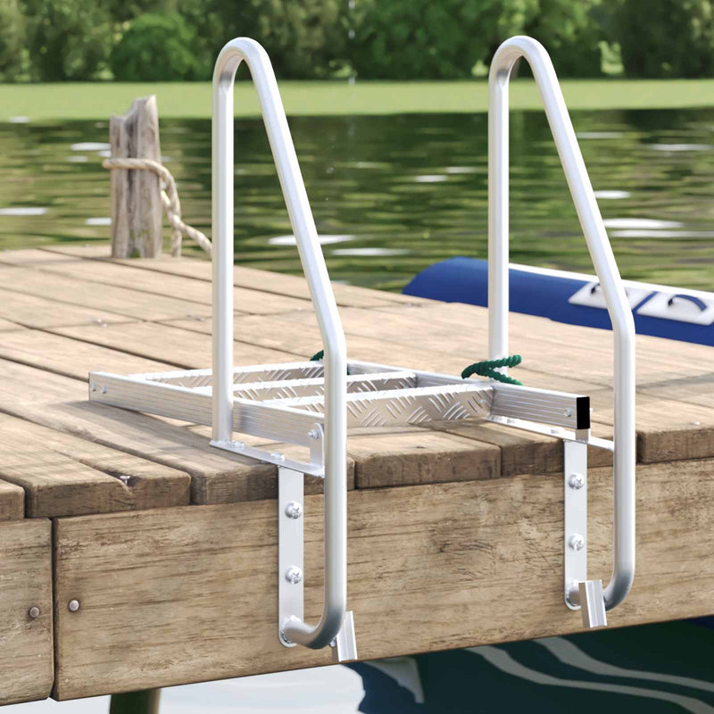 Load image into Gallery viewer, Vidaxl 3-traps steigerladder zilver 58 x 77 x 144 cm aluminium
