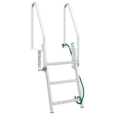 Vidaxl 3-traps steigerladder zilver 58 x 77 x 144 cm aluminium