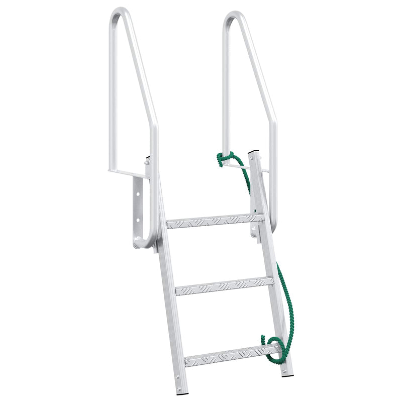 Load image into Gallery viewer, Vidaxl 3-traps steigerladder zilver 58 x 77 x 144 cm aluminium
