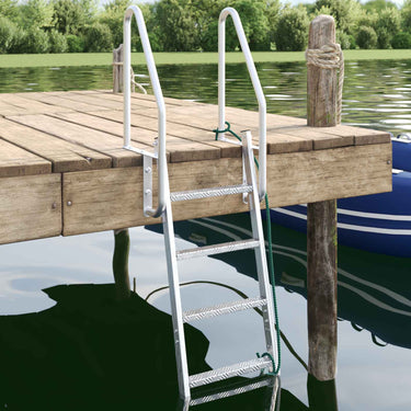 Vidaxl 4-treden haventrap zilver 58 x 77 x 166 cm aluminium