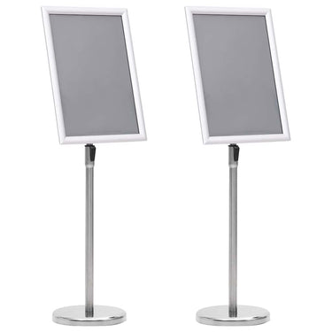 Vidaxl posterstandaards 2 pcs zilver 32.7 x 24 x 108 cm aluminium